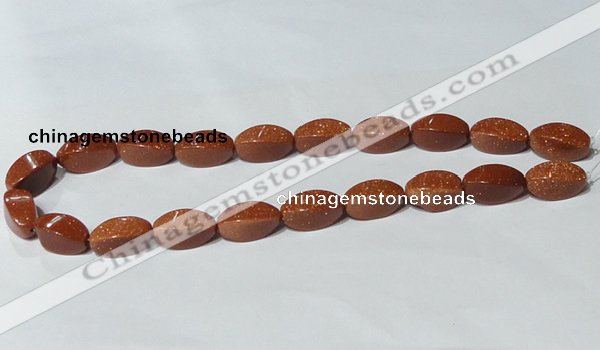 CGS75 15.5 inches 10*20mm twisted rice goldstone beads wholesale