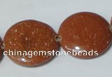 CGS77 15.5 inches 25mm coin goldstone beads wholesale