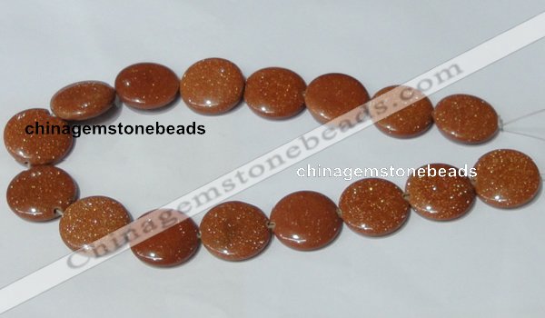 CGS77 15.5 inches 25mm coin goldstone beads wholesale