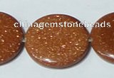 CGS78 15.5 inches 30mm coin goldstone beads wholesale