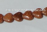 CGS81 15.5 inches 10*10mm heart goldstone beads wholesale