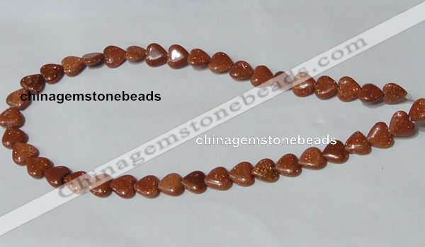 CGS81 15.5 inches 10*10mm heart goldstone beads wholesale