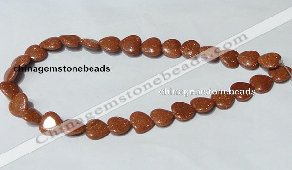 CGS83 15.5 inches 14*14mm heart goldstone beads wholesale