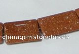 CGS84 15.5 inches 18*25mm rectangle goldstone beads wholesale