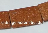 CGS85 15.5 inches 25*35mm rectangle goldstone beads wholesale