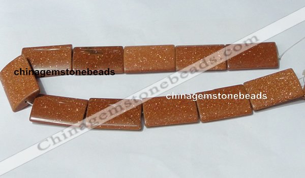 CGS85 15.5 inches 25*35mm rectangle goldstone beads wholesale