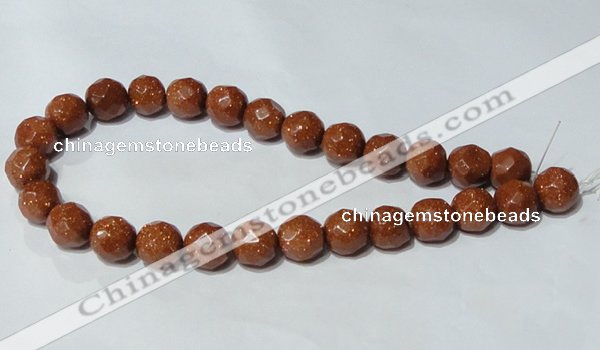 CGS89 15.5 inches 16mm faceted round goldstone beads wholesale