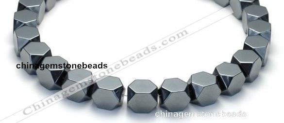 CHE05 14 inches 10*10mm faceted cube hematite beads Wholesale