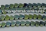 CHE1002 15.5 inches 6*6mm heart plated hematite beads wholesale