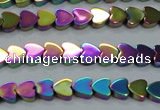 CHE1003 15.5 inches 6*6mm heart plated hematite beads wholesale