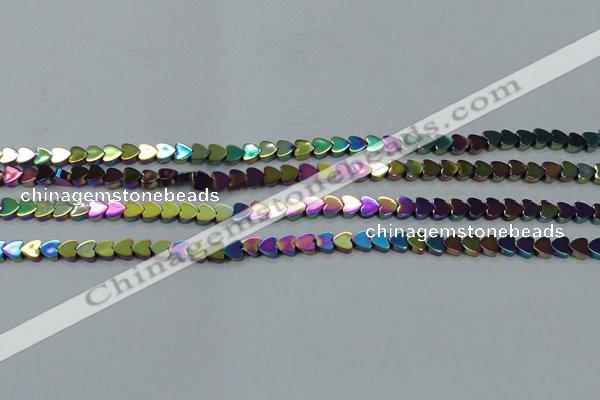 CHE1003 15.5 inches 6*6mm heart plated hematite beads wholesale