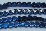 CHE1004 15.5 inches 6*6mm heart plated hematite beads wholesale