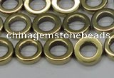 CHE1017 15.5 inches 12mm donut plated hematite beads wholesale