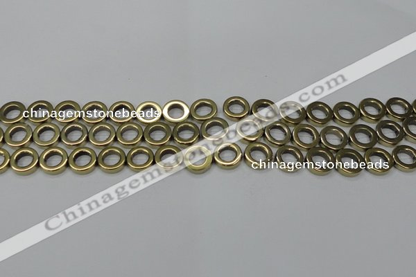 CHE1017 15.5 inches 12mm donut plated hematite beads wholesale