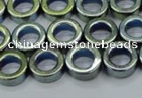 CHE1018 15.5 inches 12mm donut plated hematite beads wholesale