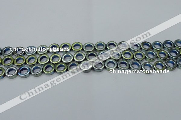 CHE1018 15.5 inches 12mm donut plated hematite beads wholesale