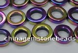 CHE1019 15.5 inches 12mm donut plated hematite beads wholesale