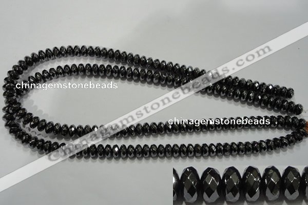 CHE104 15.5 inches 5*8mm faceted rondelle hematite beads wholesale