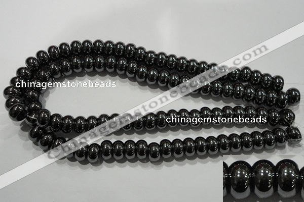 CHE112 15.5 inches 8*13mm rondelle large hole hematite beads