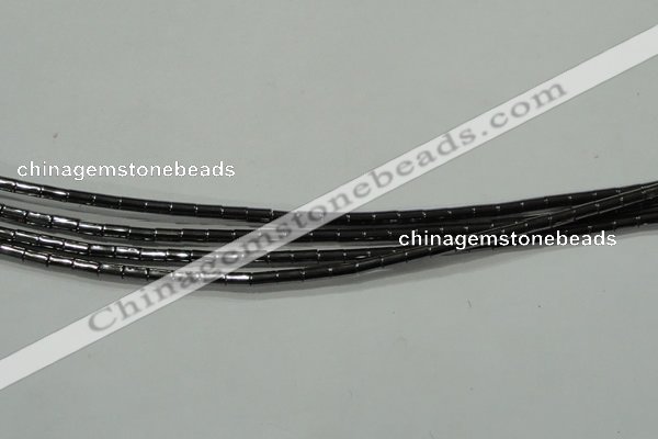 CHE120 15.5 inches 2*4mm tube hematite beads wholesale