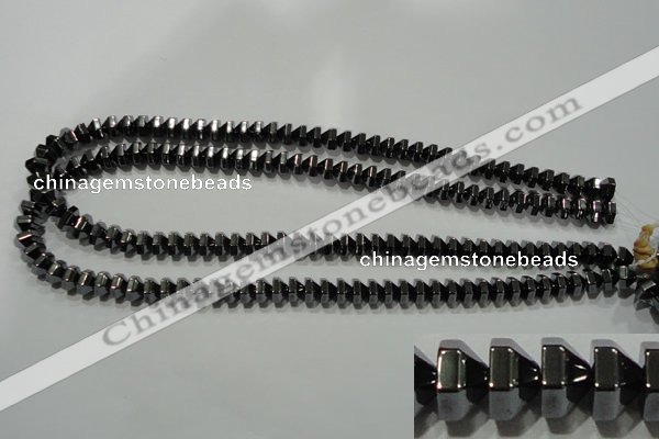 CHE135 15.5 inches 5*8mm pyramid hematite beads wholesale