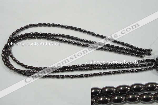 CHE137 15.5 inches 4*6mm rice hematite beads wholesale