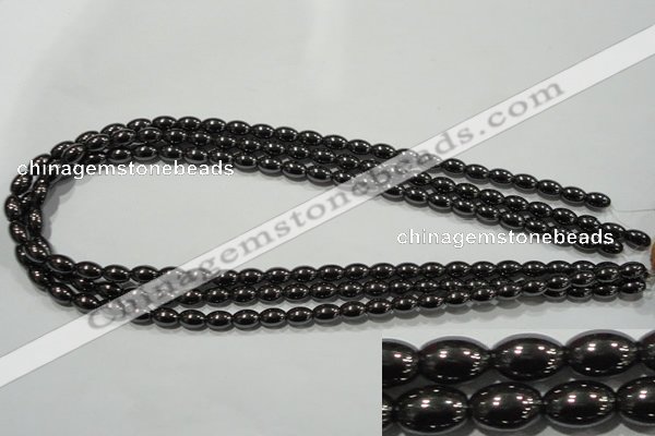 CHE138 15.5 inches 5*8mm rice hematite beads wholesale