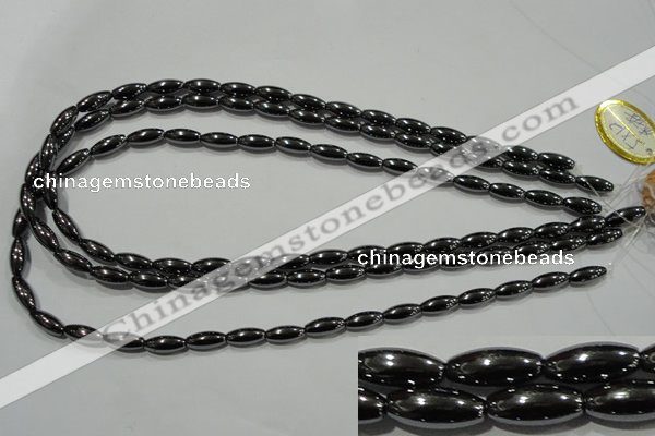 CHE139 15.5 inches 5*12mm rice hematite beads wholesale