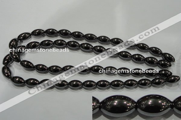 CHE140 15.5 inches 10*15mm rice hematite beads wholesale