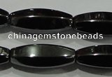 CHE141 15.5 inches 8*20mm faceted rice hematite beads wholesale