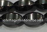 CHE142 15.5 inches 10*16mm faceted rice hematite beads wholesale