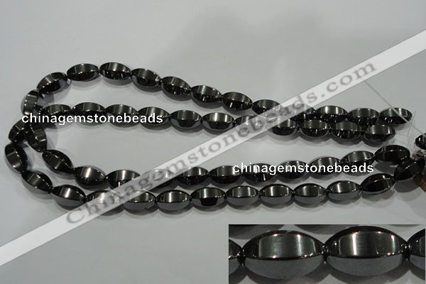 CHE142 15.5 inches 10*16mm faceted rice hematite beads wholesale