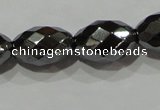 CHE145 15.5 inches 8*12mm faceted rice hematite beads wholesale