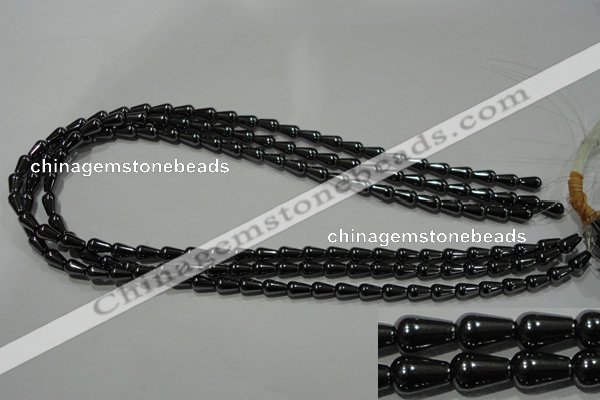 CHE146 15.5 inches 5*8mm teardrop hematite beads wholesale