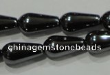 CHE147 15.5 inches 6*12mm teardrop hematite beads wholesale