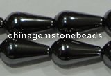 CHE148 15.5 inches 8*16mm teardrop hematite beads wholesale