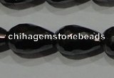 CHE155 15.5 inches 8*12mm faceted teardrop hematite beads