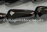 CHE156 15.5 inches 10*20mm faceted teardrop hematite beads