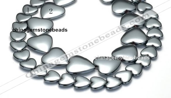 CHE16 16 inches 16mm & 25mm heart shape hematite beads Wholesale