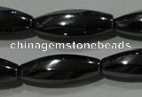 CHE168 15.5 inches 7*20mm faceted & twisted rice hematite beads