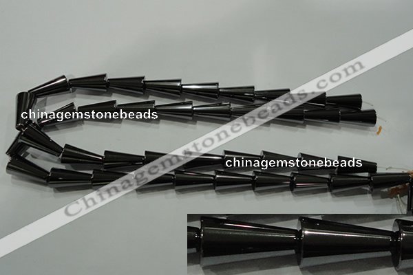 CHE171 15.5 inches 10*20mm cone hematite beads wholesale