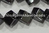 CHE187 15.5 inches 6*6mm cube hematite beads wholesale