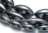 CHE20 16 inches 6*12mm & 8*20mm & 10*20mm rice hematite beads