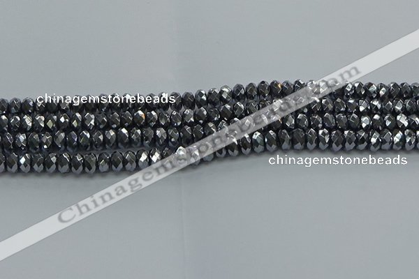 CHE2001 15.5 inches 4*6mm faceted rondelle hematite beads