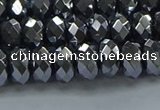 CHE2002 15.5 inches 5*8mm faceted rondelle hematite beads