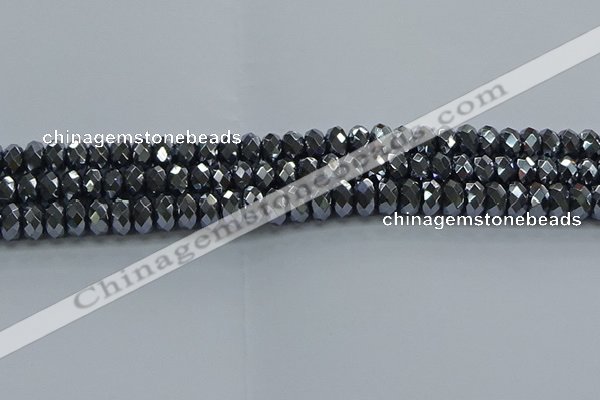 CHE2002 15.5 inches 5*8mm faceted rondelle hematite beads