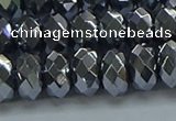 CHE2003 15.5 inches 6*10mm faceted rondelle hematite beads