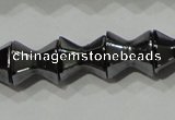 CHE203 15.5 inches 8*8mm faceted dumbbell hematite beads wholesale