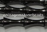 CHE205 15.5 inches 8*16mm bamboo hematite beads wholesale