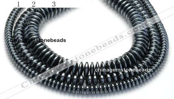 CHE21 16 inches 4mm & 8mm & 12mm coin hematite beads wholesale